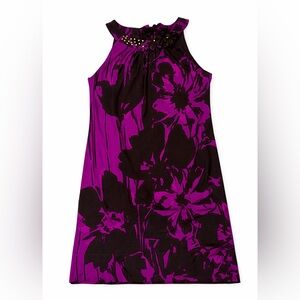 Taylor Purple and Brown Floral Dress Size 10